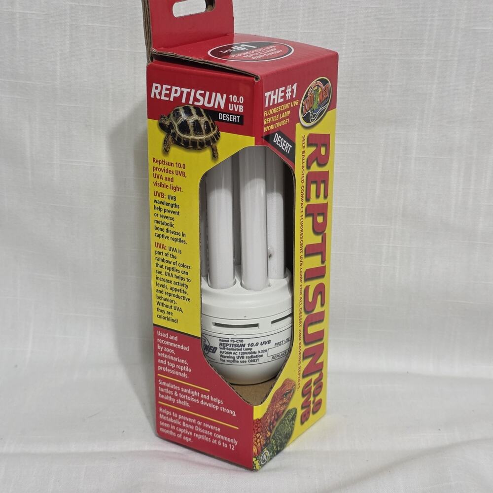 Zoo Med ReptiSun 10.0 UVB Desert Reptile Lamp FS-C10 26W E26 Compact Fluorescent